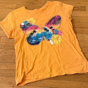💕3 for $15💕 Orange T-Shirt with Tropical Graphic